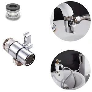 Robinet déviateur manuel 3 voies, adaptateur de valve, accessoire en alliage de zinc argenté, vanne à boisseau sphérique, pièce de filtre à eau, <span class=keywords><strong>port</strong></span> d'entrée/sortie 1/4 po - Product Image 2