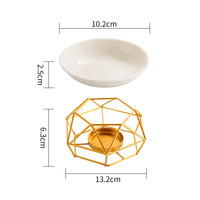 Nouveau Porte-Bougie en Métal Noir et Blanc en Forme de Nid d'Oiseau, Diffuseur d'Huiles Essentielles, Brûleur de Cire Fondue pour la Décoration de la Maison