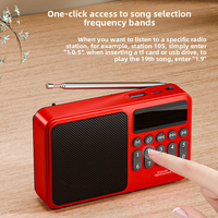 Radio Saku FM Pengisian Daya USB-C Penerimaan Luar Biasa Speaker Jernih dan Jack Headphone Layar LCD Radio FM untuk Berjalan/Berlari/Gym