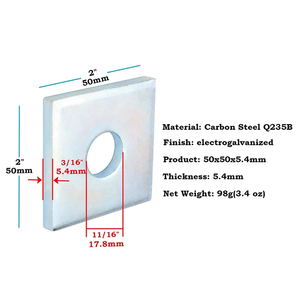 Plaques carrées solaires 3,8, rondelles carrées pour profilés plats - Product Image 3