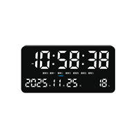 Horloge murale numérique à LED, horloge de bureau, grand écran de 11 pouces, affichage de la date, du jour, de la température, de l'humidité, alarme pour les jours ouvrables