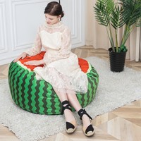 Chaise de canapé pouf maison moderne forme de pastèque nouveau design mignon chaise de pouf remplie de mousse