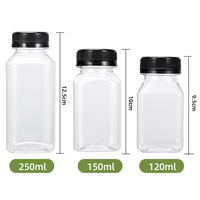 Bouteille en plastique jetable personnalisée grande capacité, bouteille en plastique transparente pour jus avec couvercles