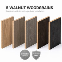 Panneau MDF mélaminé à grain de noyer synchrone, panneau de fibres texturé pour meubles et armoires modernes sur mesure