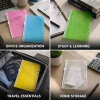 Kaplo A5/A6 - Fundas Transparentes de PVC con Cierre de Cremallera y 6 Orificios, Bolsas Impermeables para Documentos, para Archivadores de Anillas y Hojas Sueltas