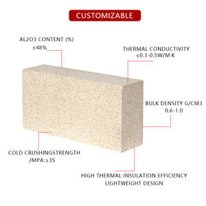 <span class=keywords><strong>Brique</strong></span> réfractaire d'isolation à haute teneur en alumine 55% Al2O3 <span class=keywords><strong>1600</strong></span> ° C <span class=keywords><strong>brique</strong></span> réfractaire pour four/four/chaudière coupe à faible conductivité thermique - Product Image 3