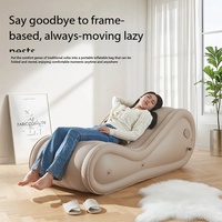 Fauteuil de relaxation incurvé en S luxueux et personnalisé en PVC, canapé gonflable ergonomique pour couple, coussin de yoga pour salon