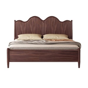 Vintage Style 1.8m Double Bed Solid Walnut Wood French Retro Storage Bed Bedroom Furniture - Product Image 3