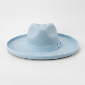 Nouveau gros mode femmes <span class=keywords><strong>large</strong></span> <span class=keywords><strong>crayon</strong></span> bord luxe 100% polyester avec ruban arc Fedora chapeaux en <span class=keywords><strong>feutre</strong></span> - Product Image 4