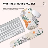 Ensemble de repose-poignets ergonomiques en forme de nid d'abeille 3D, support de clavier et tapis de souris pour ordinateur portable, ordinateur de bureau, logo personnalisé