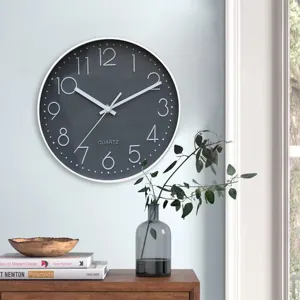 ساعة حائط بسيطة وحديثة ساعة رقمية كبيرة هادئة رخيصة لديكور المنزل