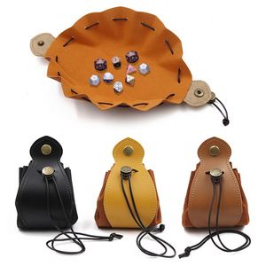 Portable Faux Leather DND <b>Dice</b> <b>Bag</b> PU Leather Drawstring <b>Bag</b> DND <b>Dice</b> <b>Bag</b> with Drawstring Button <b>Dice</b> Pouch - Product Image 1