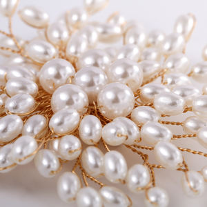 Amazoning <span class=keywords><strong>Broche</strong></span> en perles artificielles tissées à la main pour femmes, accessoires de chandail polyvalents pour les occasions de cadeaux de fête de mariage - Product Image 5