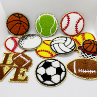 Patchs thermocollants en chenille à chaud pour vêtements, patch brodé de rugby à thermocoller, patch thermocollant pour costumes de fête scolaire et sportifs DIY