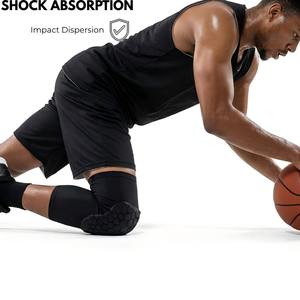 Genouillères courtes en nid d'abeille pour adultes YOUNGSON, manchon de compression rembourré en EVA anti-collision pour le basketball et le football, protection antidérapante - Product Image 6