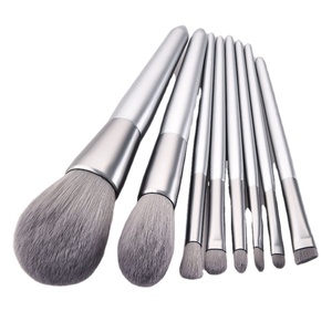 MSQ Luxury High Quality <strong>Silver</strong> Wood Handle <strong>Eye</strong> <strong>Makeup</strong> Brush Set Factory Price Wholesale for Face <strong>Makeup</strong> - Product Image 4