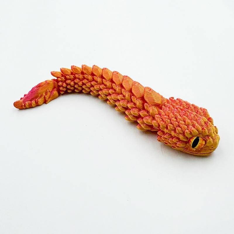 13.5cm red gold rock snake