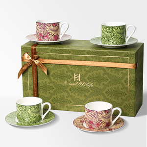 Service à café vintage en porcelaine fine, ensemble de tasses à thé en céramique pour couple - Product Image 5