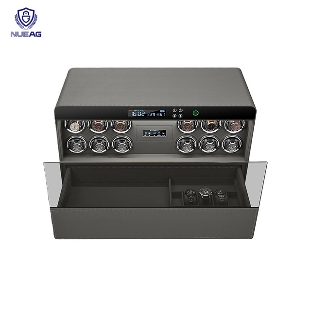 Luxury Smart Watch Winder Safe Double Layer 12 Watch Storage Jewelry Box for Home Hotel Office