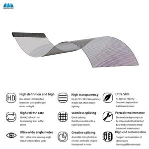 Гибкий светодиодный экран P3.91 для розничной торговли, прозрачный светодиодный экран-пленка для витрин, наружная светодиодная реклама - Product Image 4