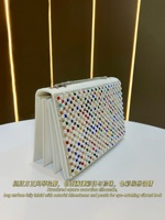 Perlenbesetzte Abendtaschen mit Kettenriemen, luxuriöse Glitzer-Handtaschen, kleine glitzernde Perlen-Clutch für Damen