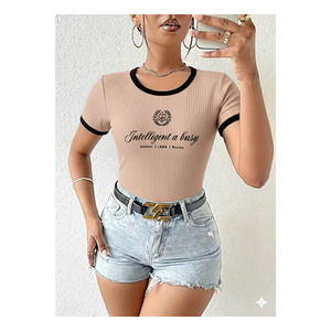 Combinaison moulante à manches courtes et col rond pour femme, entièrement en Lycra, taille normale 55 cm - Product Image 1