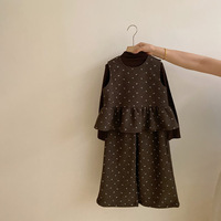 Ensemble de 3 pièces pour filles, chemise à manches longues, gilet à volants fleuri et pantalon décontracté, ensemble de vêtements pour filles, mode automne pour enfants