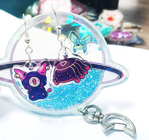 Kuien 맞춤 프린팅 애니메이션 귀걸이 참 트렌디 드롭 레진 주얼리 도매 맞춤 프린팅 아크릴 에폭시 플라스틱 클램프 - Product Image 2