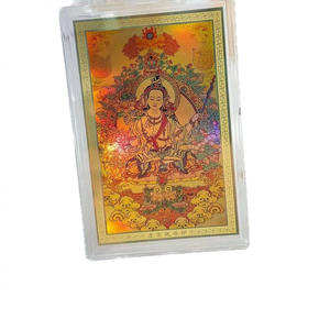 Autocollant pour téléphone portable en or pur 999, carte Thangka colorée, 12 signes du zodiaque chinois, huit divinités gardiennes, doré, Bouddha - Product Image 5