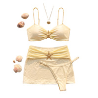 Maillots de bain pour femmes en polyester uni, style européen et américain, nouvelle collection, tendance, export, robes de plage, bikinis, maillots de bain, directement de l'usine