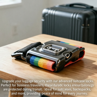 Sangle de bagage en polyester avec logo personnalisé, ceinture réglable avec serrure TSA pour cadeaux promotionnels de voyage, vente en gros OEM