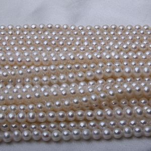 สร้อยคอไข่มุกน้ำจืดทรงกลม AAAAA แบบกึ่งสำเร็จรูป ขนาดต่างๆ 3-10 มม. ขายส่งไข่มุกแบบเม็ด - Product Image 1
