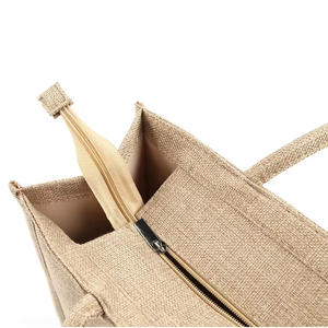 <strong>Wholesale</strong> Custom Printed Reusable Shopping Grocery Burlap <strong>Tote</strong> <strong>Bag</strong> Personalized Durable <strong>Jute</strong> Travel <strong>Tote</strong> <strong>Bags</strong> With Makeup <strong>Bag</strong> - Product Image 4