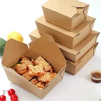 Papel recubierto reciclable al por mayor, contenedores de comida rápida, carpetas para llevar, pollo frito laminado mate/brillante desechable