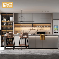 High Gloss kayu cerdas desain Modern siap untuk merakit Perapi dapur sudut atas Set kabinet dapur