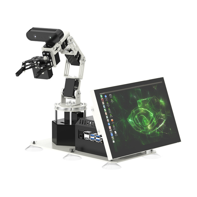 AI Large Model 3D Depth Vision Robotic Arm DOFBOT PRO Aluminum Alloy 350mm Span 6 Serial Bus Servos Python Programming Boards