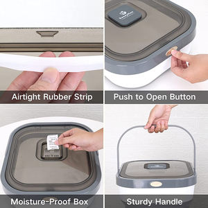 כלב לחיות מחמד מזון אחסון מיכל 13.7 QT אטום מתקפל מסוגל חתול כלב מזון מחזיק סל אורז קמח ציפור זרע אחסון מיכל - Product Image 4