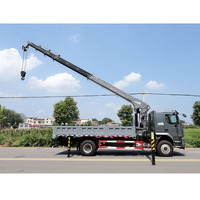 Grue de camion à bras droit Chenglong M3, châssis 8 tonnes, grue hydraulique montée sur camion pour travaux de manutention de marchandises