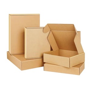 Custom Logo Printed Flat pack Packaging Box Corrugated Die Cut Folding Kraft Mailer Shipping Mailing Box