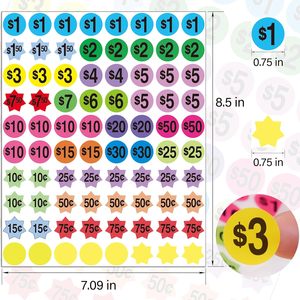 Etiquetas de Precio Redondas de Vinilo Preimpresas Personalizadas y Duraderas con Colores Brillantes para Venta de Garaje - Product Image 2