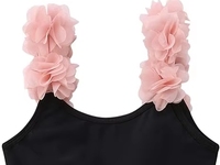 Trajes de baño de verano para niñas, trajes de baño de encaje rosa, Bikinis para niños, geniales para usar al nadar en la playa en verano