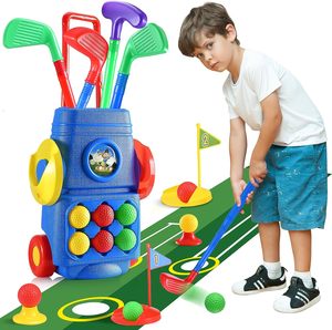 Juego <span class=keywords><strong>de</strong></span> <span class=keywords><strong>Golf</strong></span> Huiye para niños pequeños, juego <span class=keywords><strong>de</strong></span> maleta mejorado, juego con 4 palos <span class=keywords><strong>de</strong></span> <span class=keywords><strong>Golf</strong></span> coloridos, juguetes deportivos para niños, padres interactivos - Product Image 1