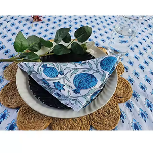 Serviettes de table légères en coton imprimées à la main, motif floral, lavables, faites à la main, personnalisables, pour mariage, jetables - Product Image 3