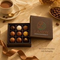 Boîte cadeau en bois pour chocolats à la truffe, emballage de luxe personnalisé pour bonbons avec séparateurs pour mariage, vente au détail, OEM, vente en gros