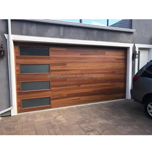 Modern tasarım roll up evler için otomatik parçalı garaj kapısı alüminyum çerçeve cam garaj kapısı
