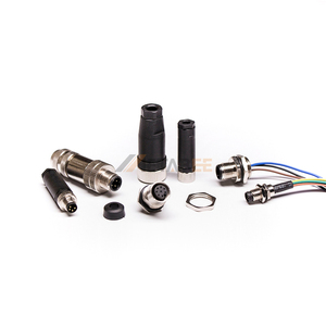 M12 nối pin nam nữ một D x mã 3 <span class=keywords><strong>4</strong></span> 5 8 12 Bảng điều khiển gắn tròn để cảm biến kết nối tùy chỉnh - Product Image 1