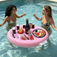 Bar à glace gonflable et plateau à glaçons, support flottant pour boissons de fête au bord de la piscine avec plateau multi-trous, apportez un plaisir sans fin à votre été