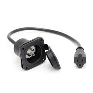 15アンペアACポートプラグ125ボルト電源インレット防水電気コンセントレセプタクル、18インチ<span class=keywords><strong>3</strong></span>線延長コード付き - Product Image 5