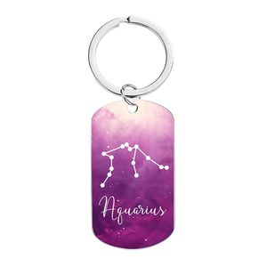 Cadeaux promotionnels personnalisés en gros, souvenirs, porte-clés constellation, porte-clés en acier inoxydable, horoscope, porte-clés signe du zodiaque 12 - Product Image 6