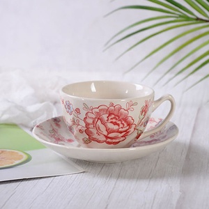 ชุดอาหารค่ำลายกุหลาบแดงอังกฤษขายส่งจากโรงงาน จานเซรามิกสวยหรู - Product Image 4